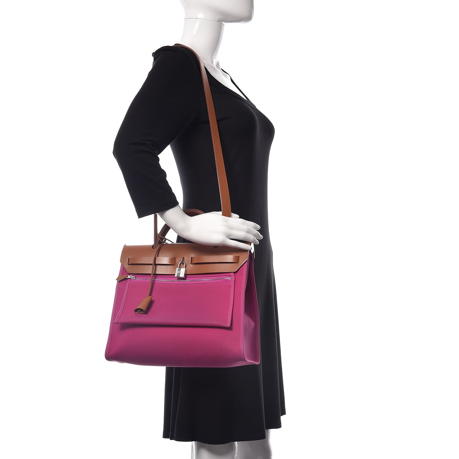 Hermes Vache Hunter Toile Herbag Zip 31 PM Magnolia Fauve 2 of 16