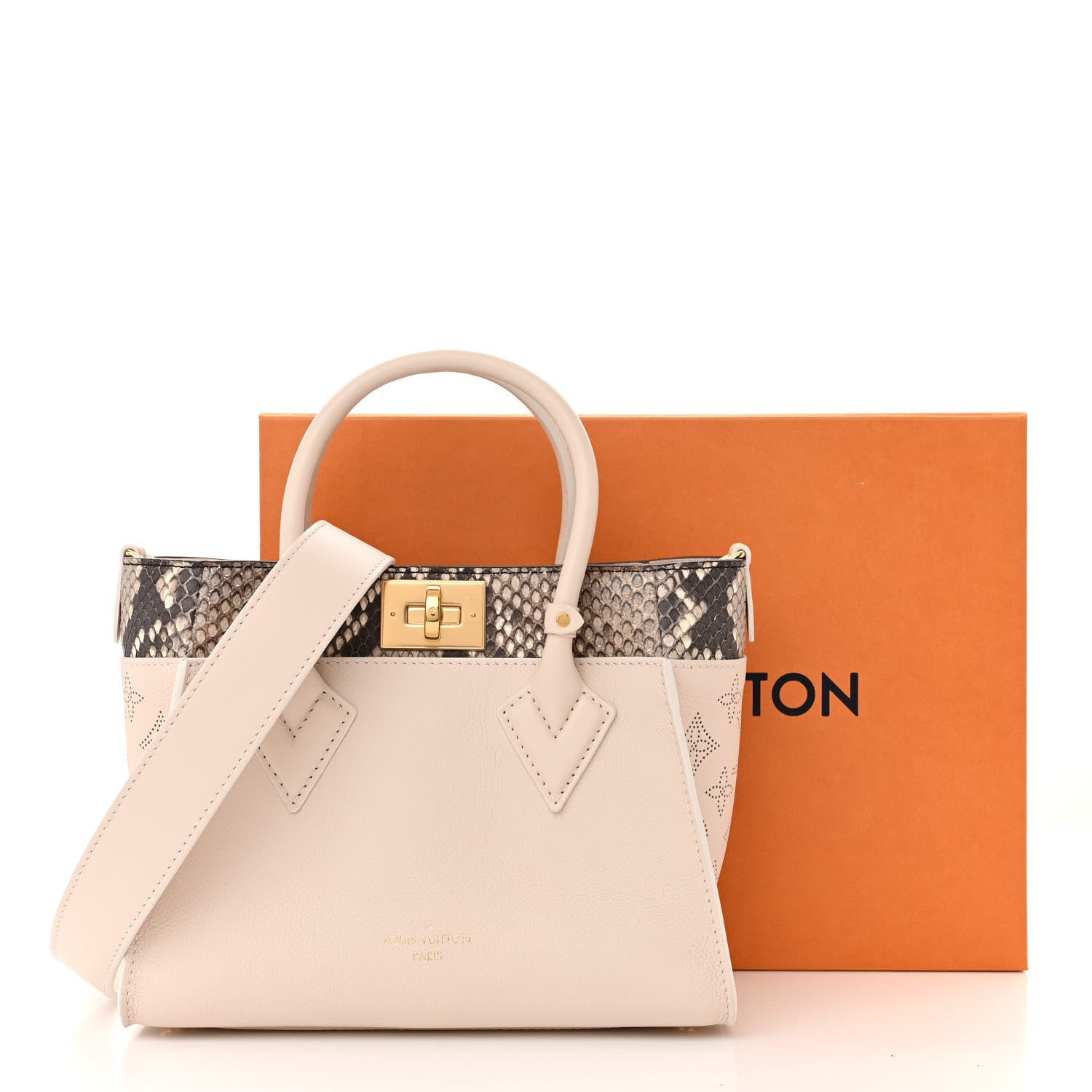 Louis Vuitton Calfskin Karung Snakeskin Mahina On My Side PM Quartz White 12 of 12