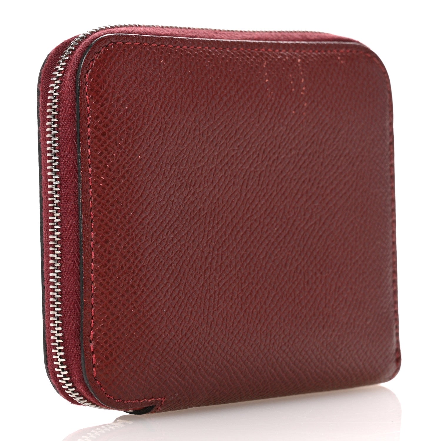Hermes Epsom Silk'In Compact Wallet Bordeaux 3 of 11