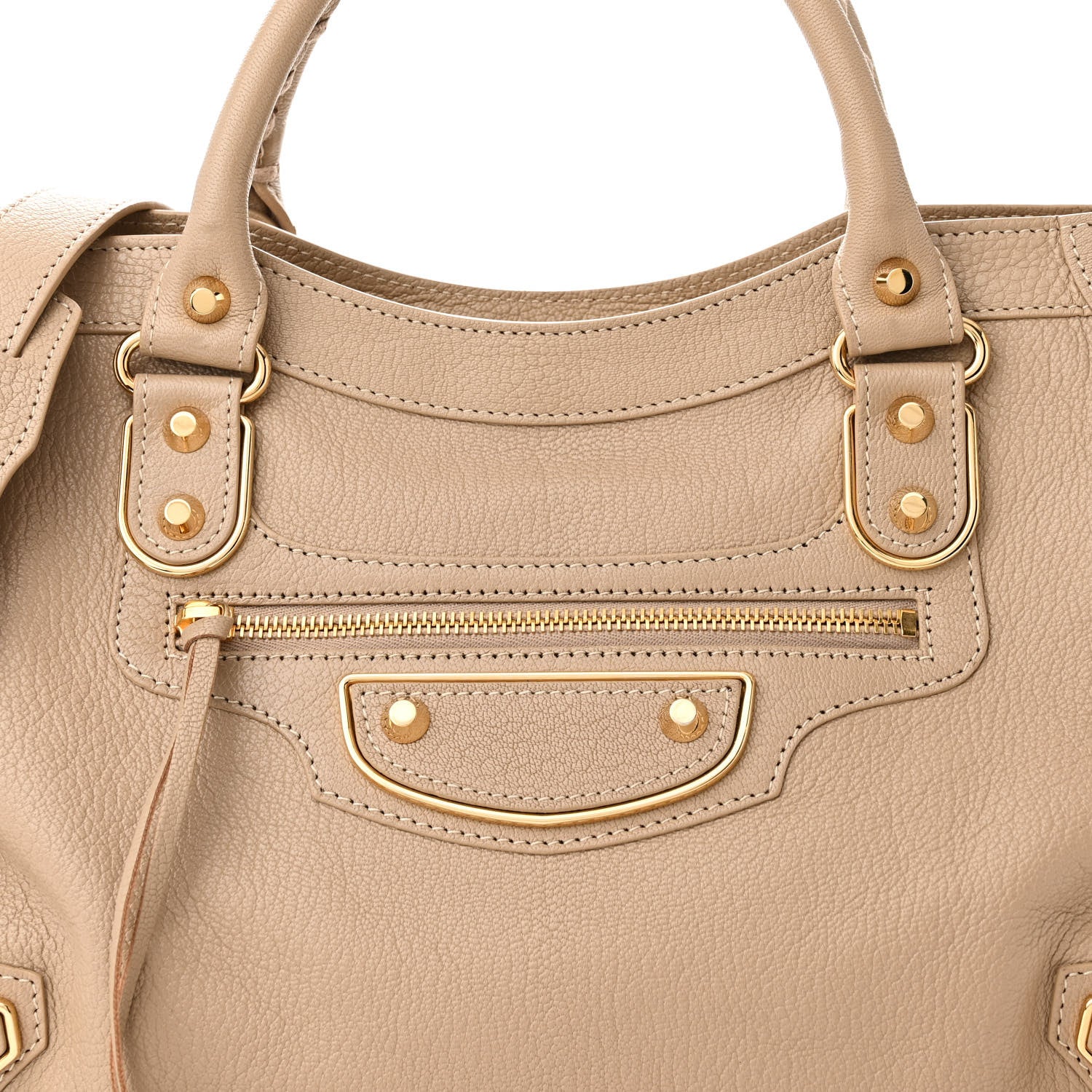 Balenciaga Shiny Goatskin Gold Metallic Edge Hardware City Beige Sahara 8 of 11