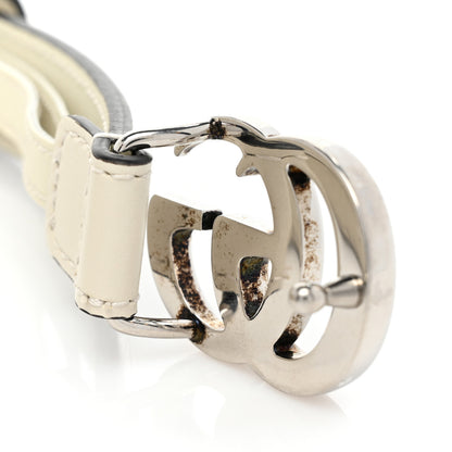 Gucci Plutone Calfskin Palladium Double G 20mm Belt 70 28 Mystic White 5 of 5