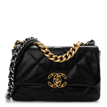 Chanel Goatskin Quilted Medium Chanel 19 Flap Black 1 of 10