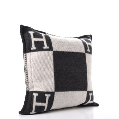 Hermes Wool Cashmere Avalon Pillow PM Ecru Gris Fonce 3 of 6