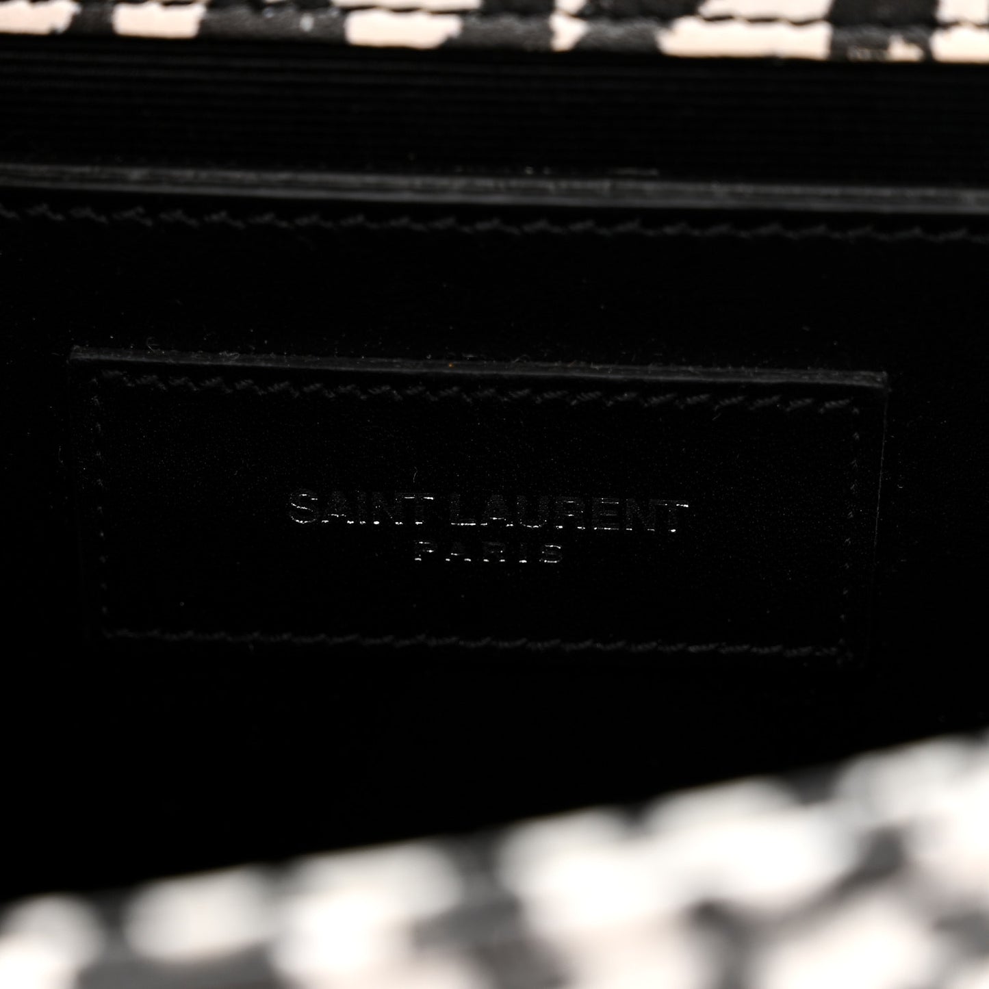 Calfskin Leopard Small Monogram Kate Satchel White Black