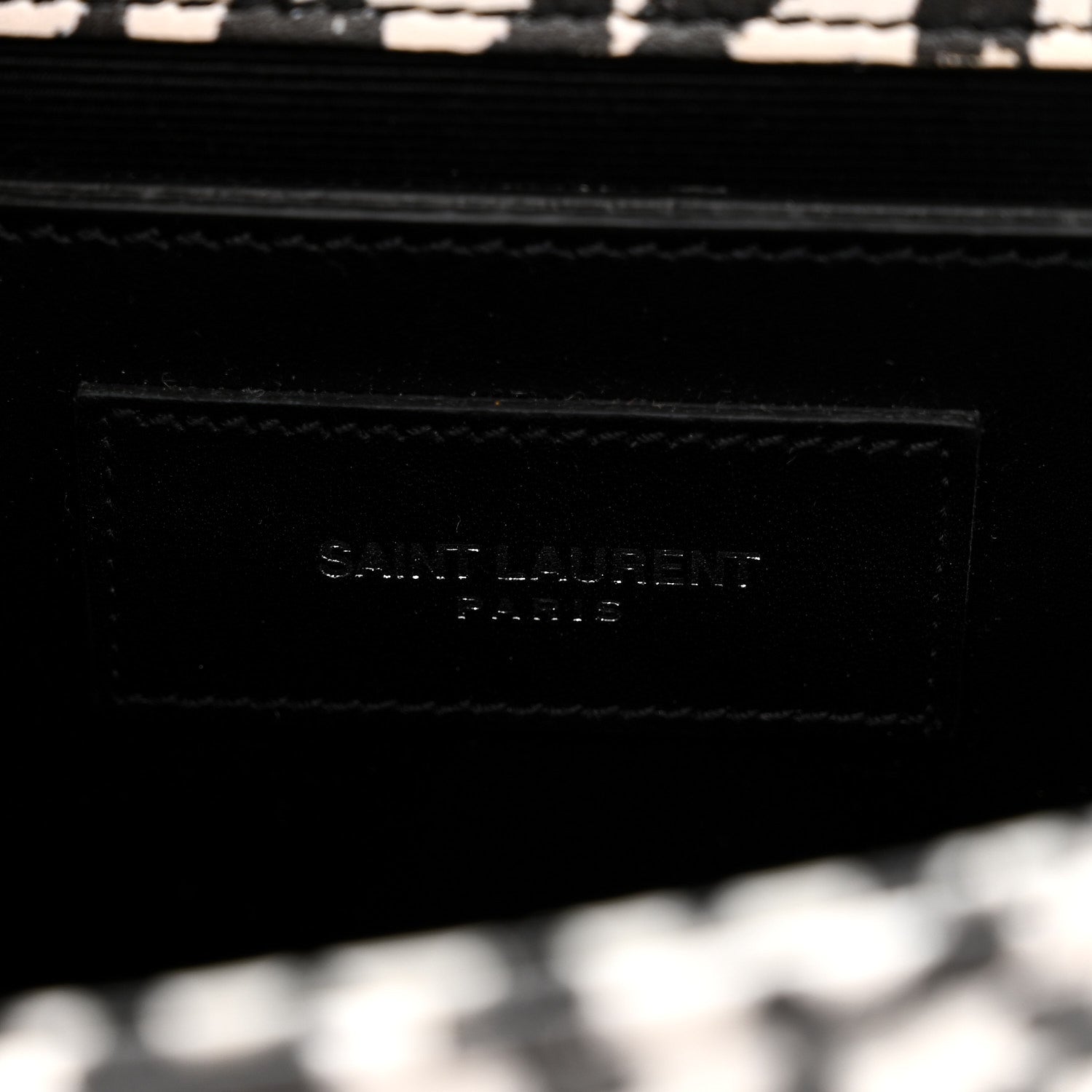Saint Laurent Calfskin Leopard Small Monogram Kate Satchel White Black 6 of 12