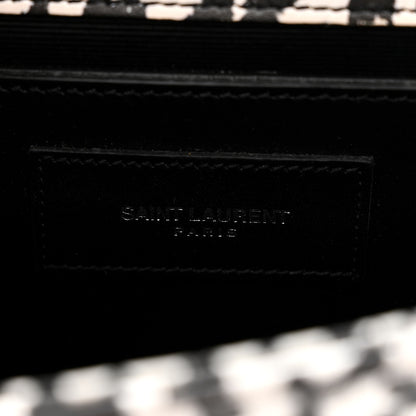 Saint Laurent Calfskin Leopard Small Monogram Kate Satchel White Black 6 of 12