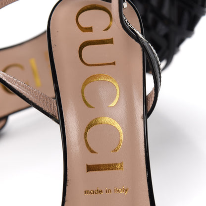 Gucci Patent Strappy Sandals 39 Black 7 of 9