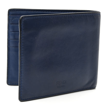 Fendi Vitello Elite Striped Eye Monster Bi-Fold Wallet Blue Multicolor 3 of 8