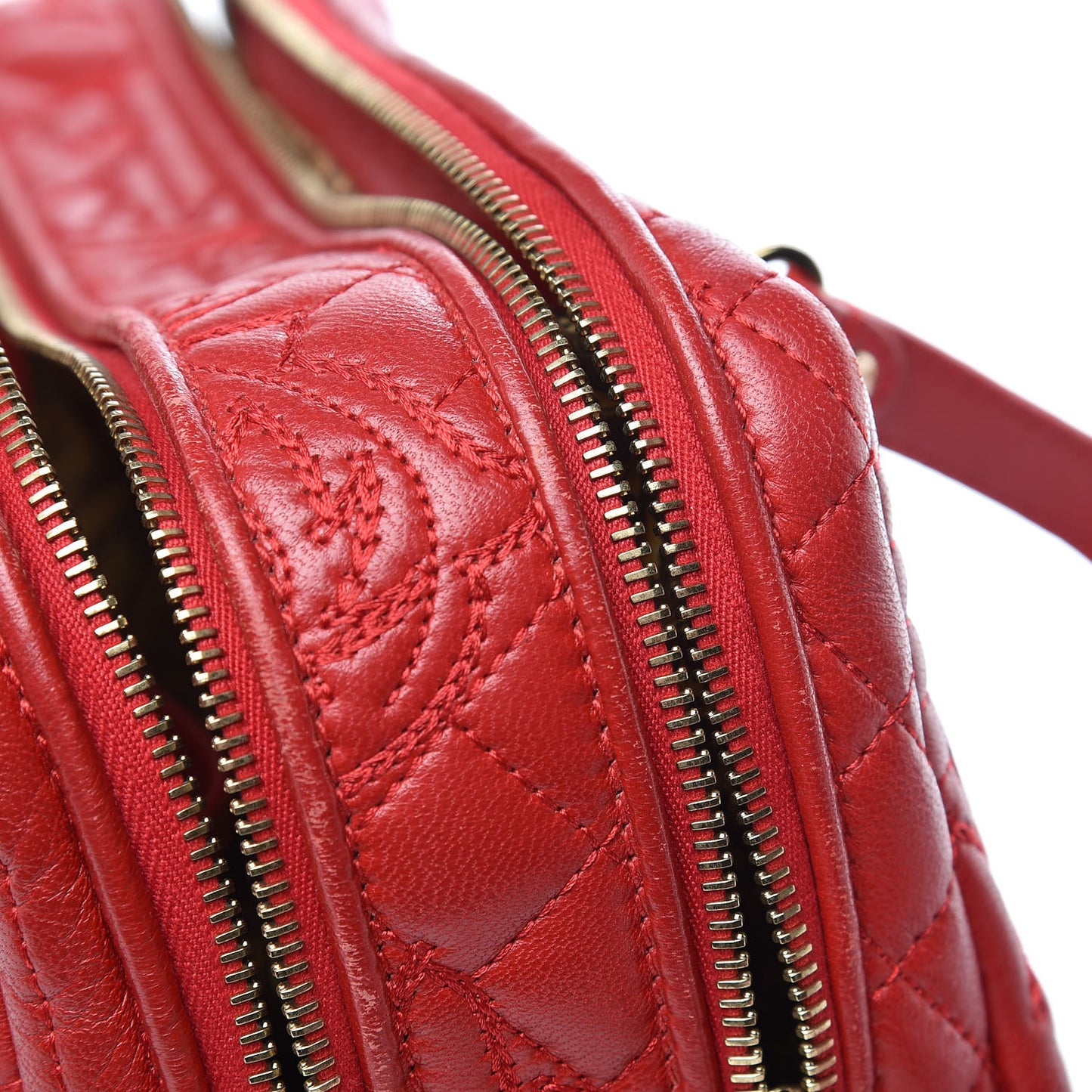 Barocco Quilted Nappa Vanitas Demetra Bag Red