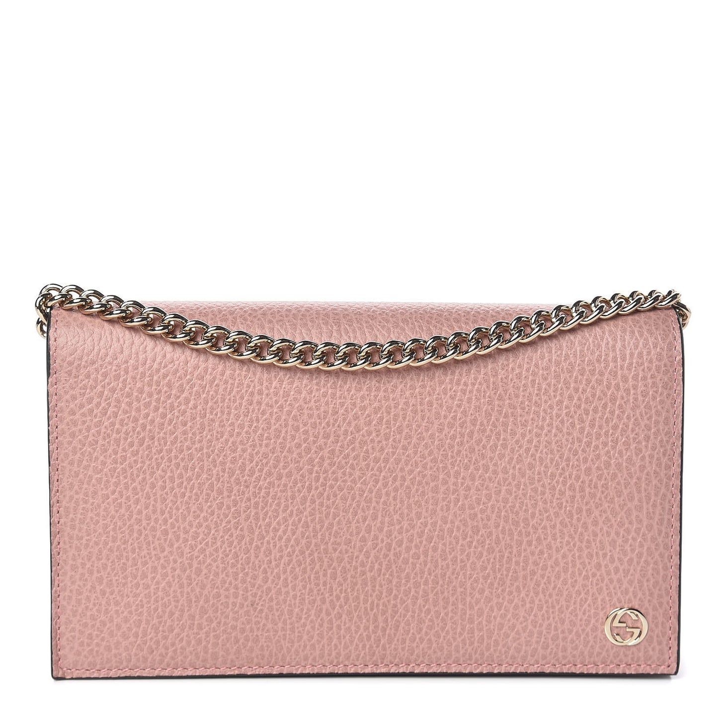Dollar Calfskin Medium Betty Chain Wallet Soft Pink