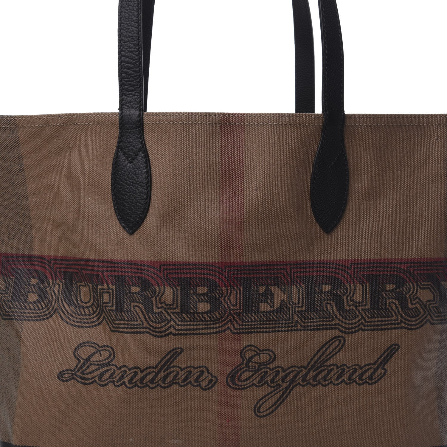 Burberry Coated Canvas Mega Check Medium Doodle Tote Black 11 of 11