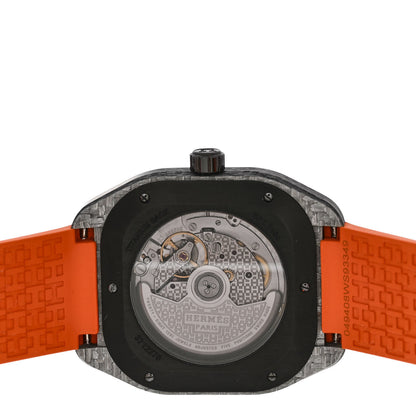 Hermes Glass Fiber Ceramic Rubber 39mm H08 Automatic Watch Orange 4 of 5
