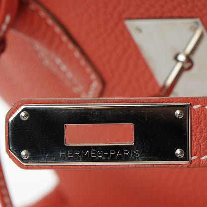 Hermes Togo Horseshoe Birkin 35 Sanguine White 30 of 42