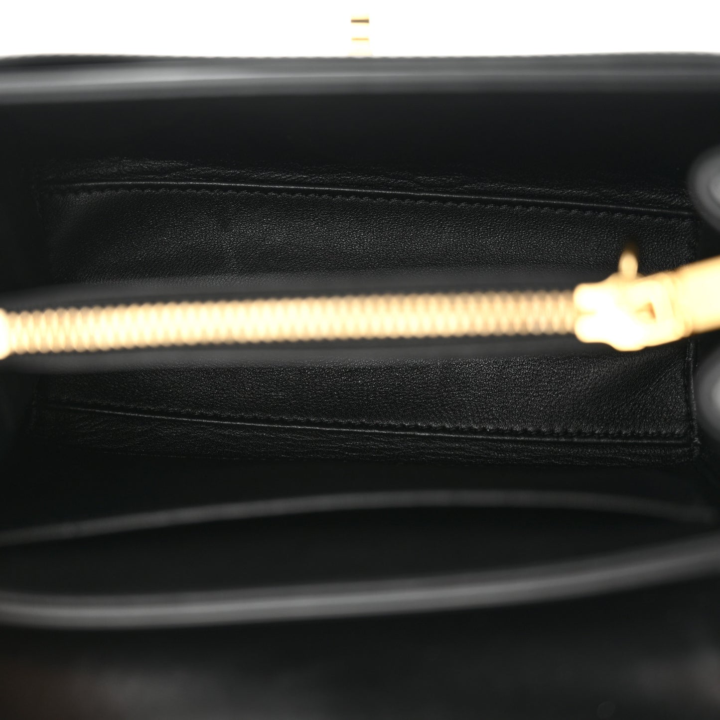 Satinated Calfskin Mini 16 Top Handle Bag Black
