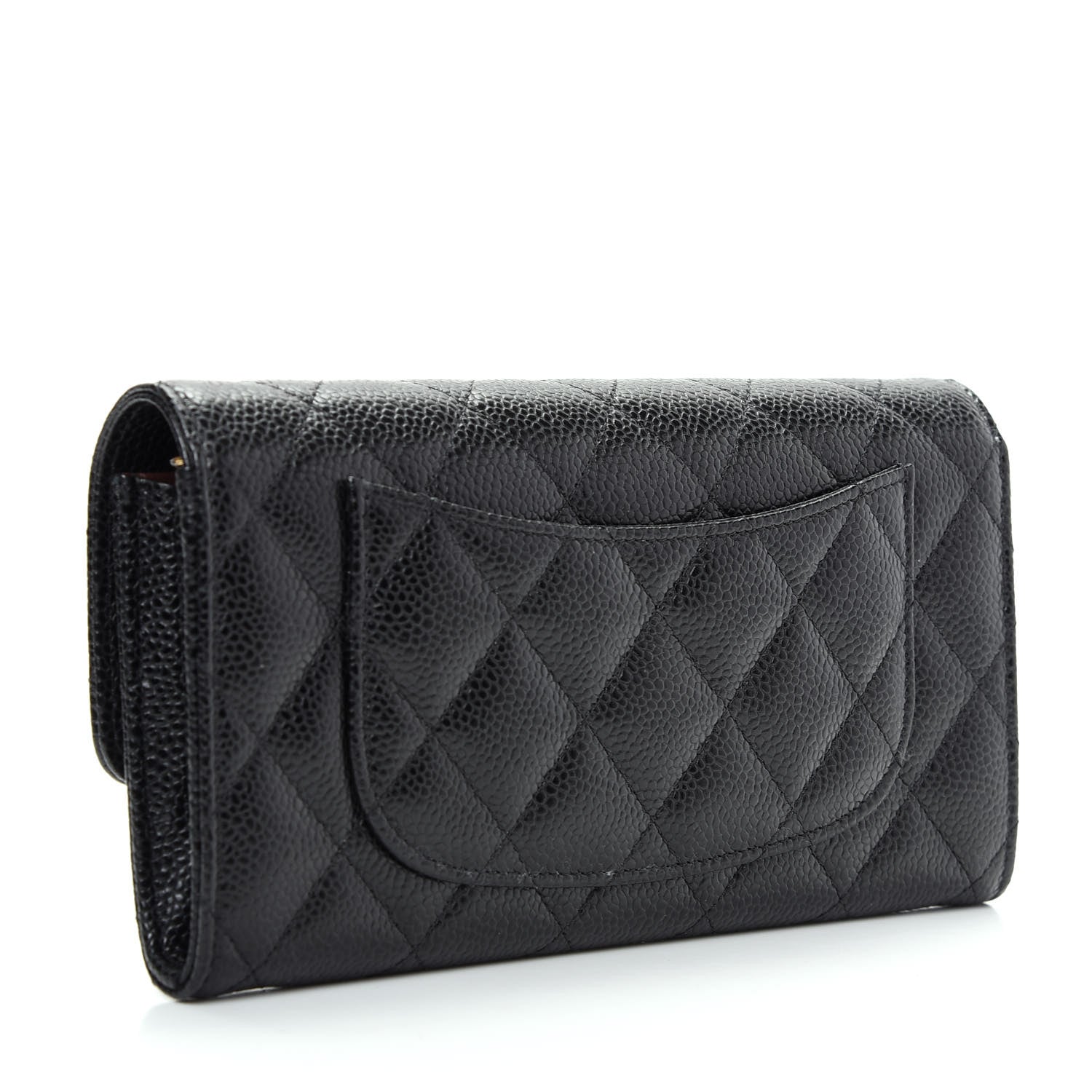 Chanel Caviar Quilted Large Gusset Flap Wallet Black 3 of 9