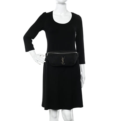 Saint Laurent Canvas Monogram Belt Bag Black 2 of 10