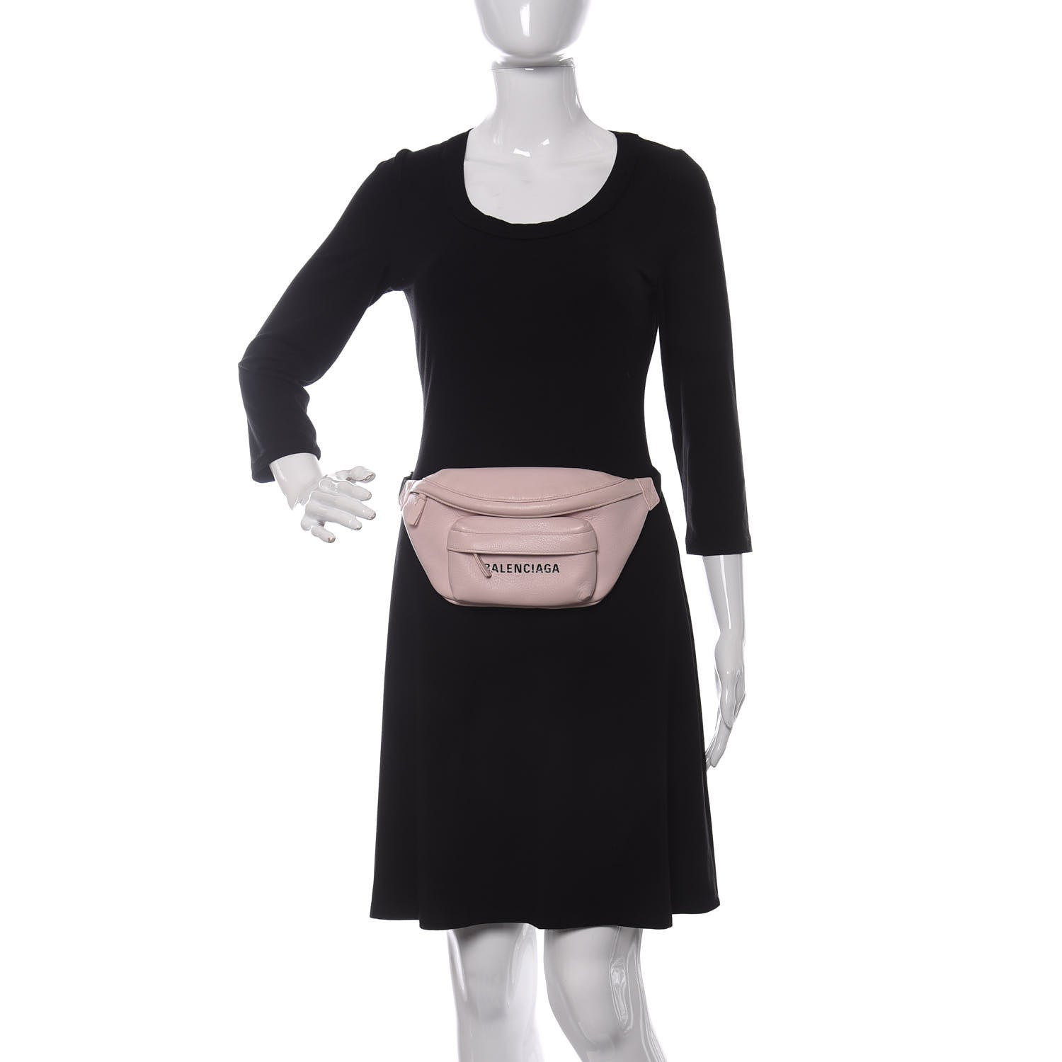Balenciaga Smooth Double Calfskin Logo Everyday Beltpack XS Light Rose Black 2 of 9