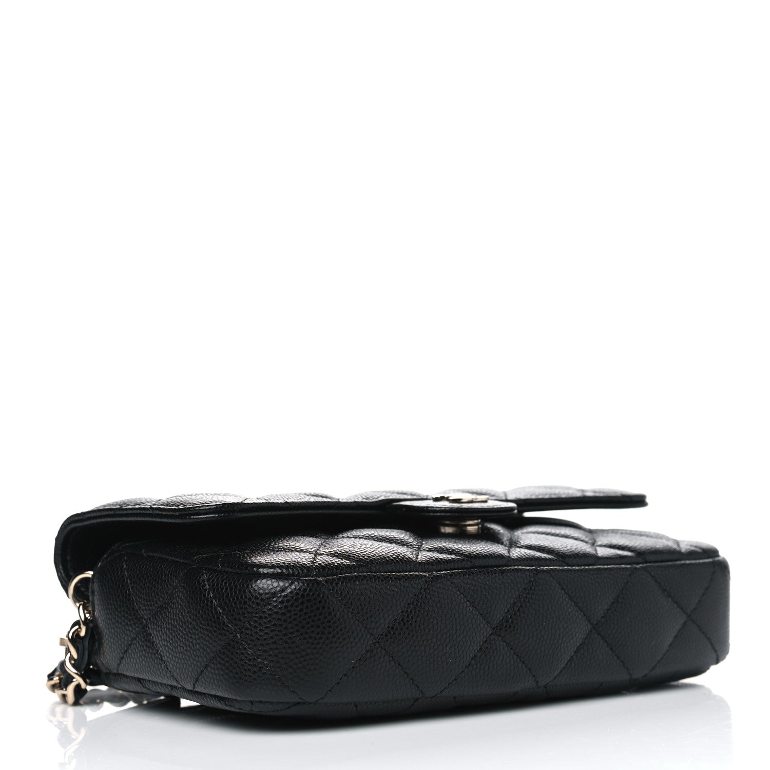 Chanel Caviar Quilted Flap Phone Holder With Chain Black 3 of 5
