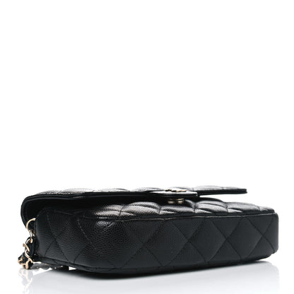 Chanel Caviar Quilted Flap Phone Holder With Chain Black 3 of 5