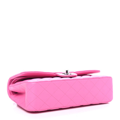 Chanel Lambskin Quilted Medium Double Flap Neon Pink 3 of 4