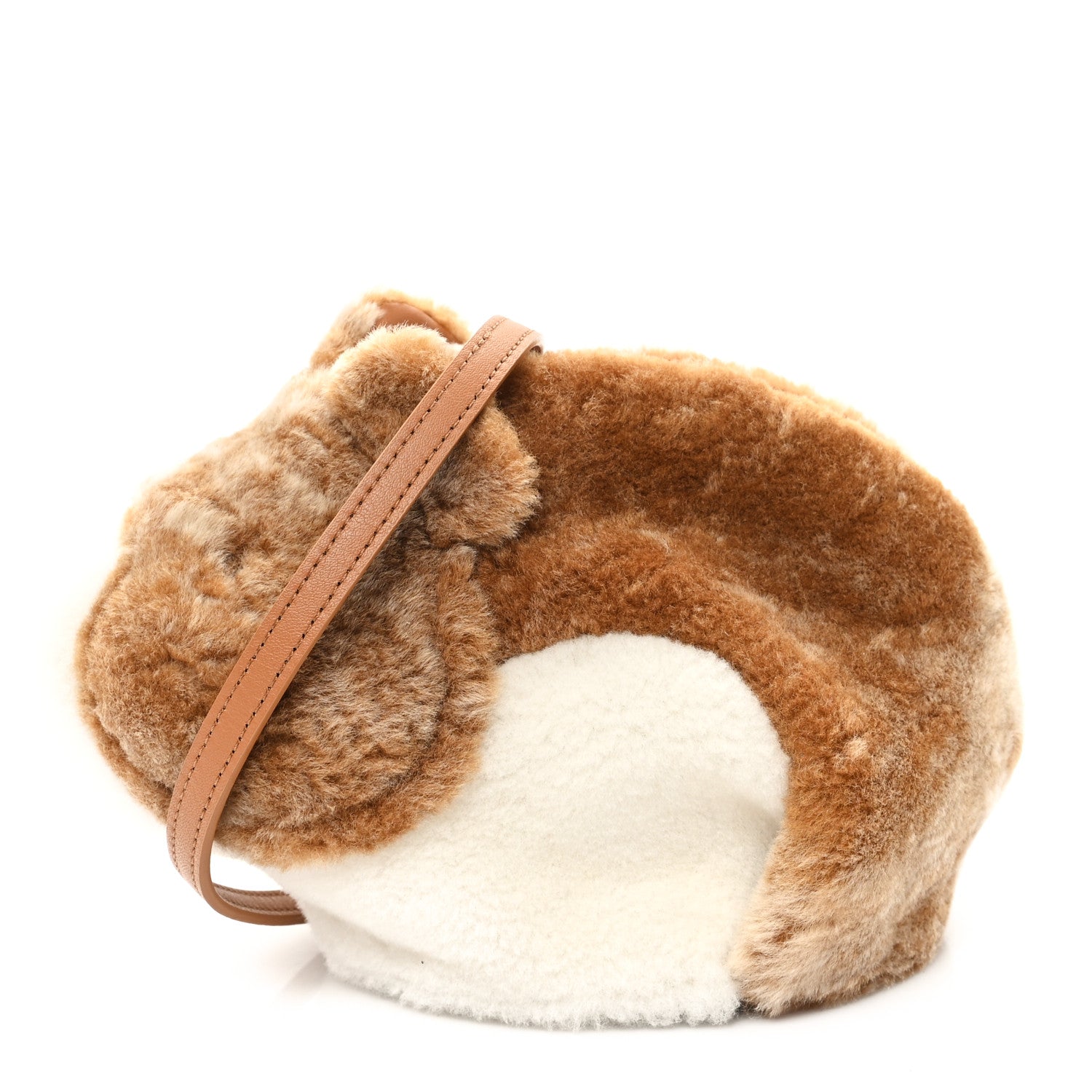 Loewe X SUNA FUJITA Shearling Hamster Crossbody Bag Natural 1 of 10
