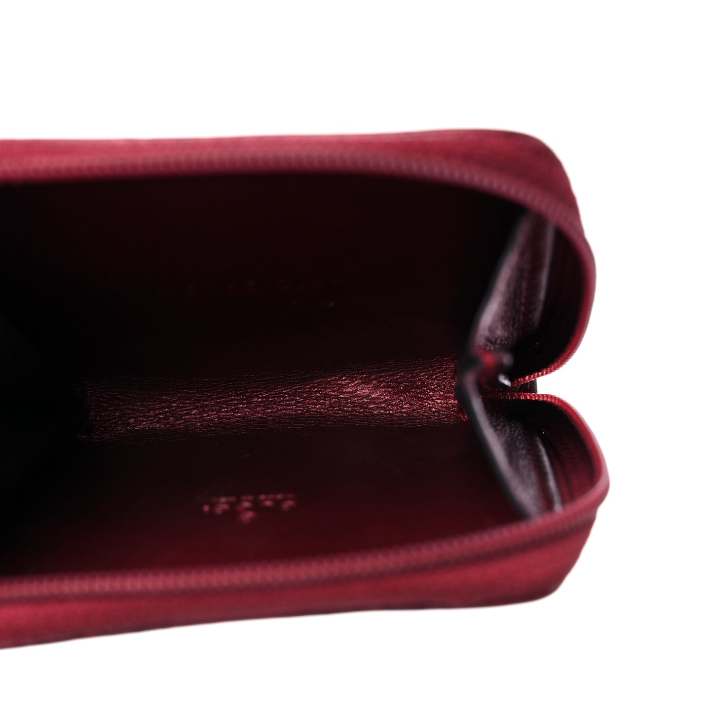 Metallic Guccissima Zip Around Coin Purse Red