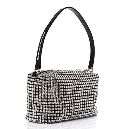 Alexander Wang Mesh Crystal Rhinestone Mini Heiress Pouch Black Silver 3 of 10