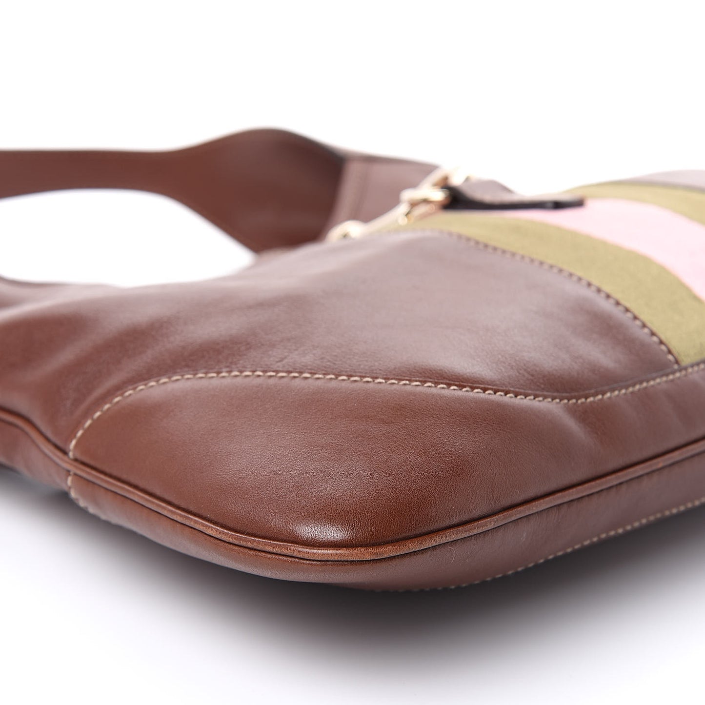 Calfskin Web Medium Jackie O Bouvier Hobo Brown