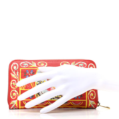 Dolce & Gabbana Dauphine Majolica Printed Zip Around Wallet Multicolor 2 of 8