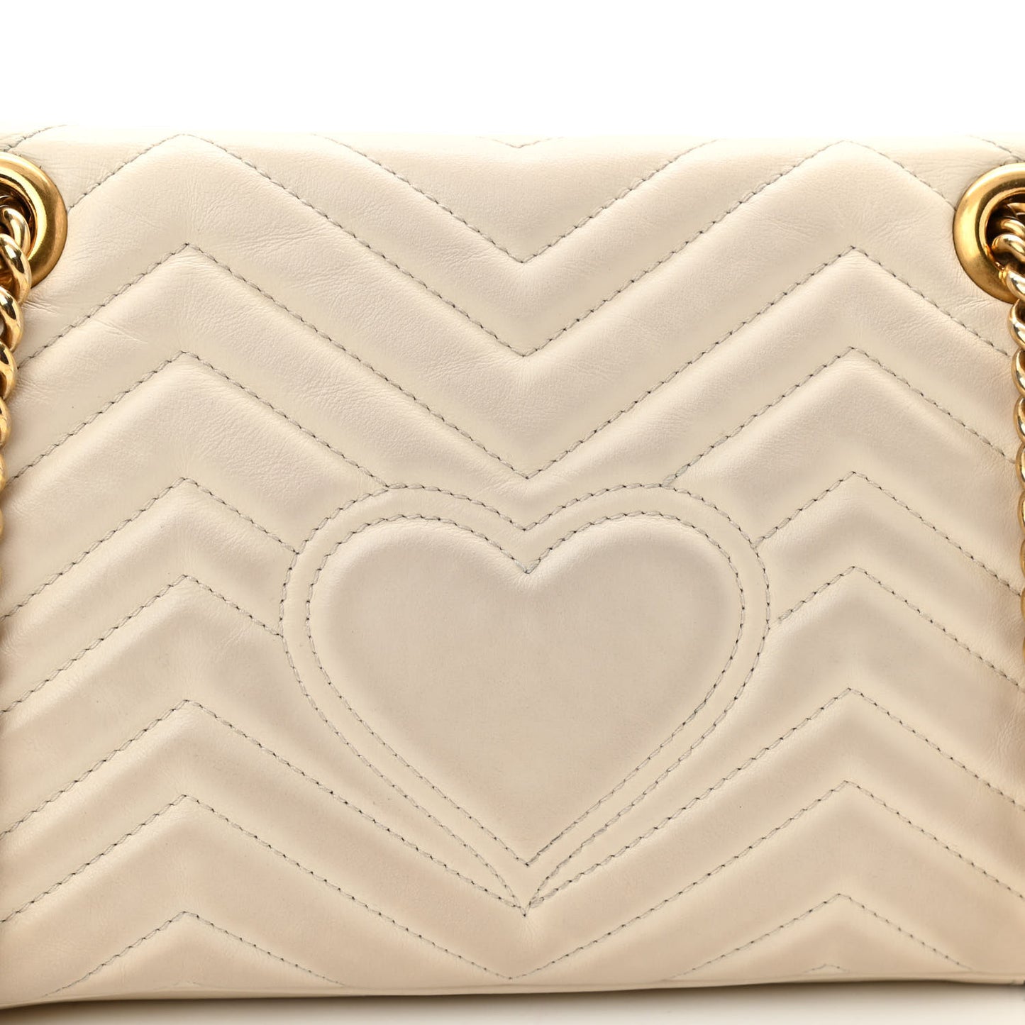 Calfskin Matelasse Small GG Marmont Shoulder Bag White