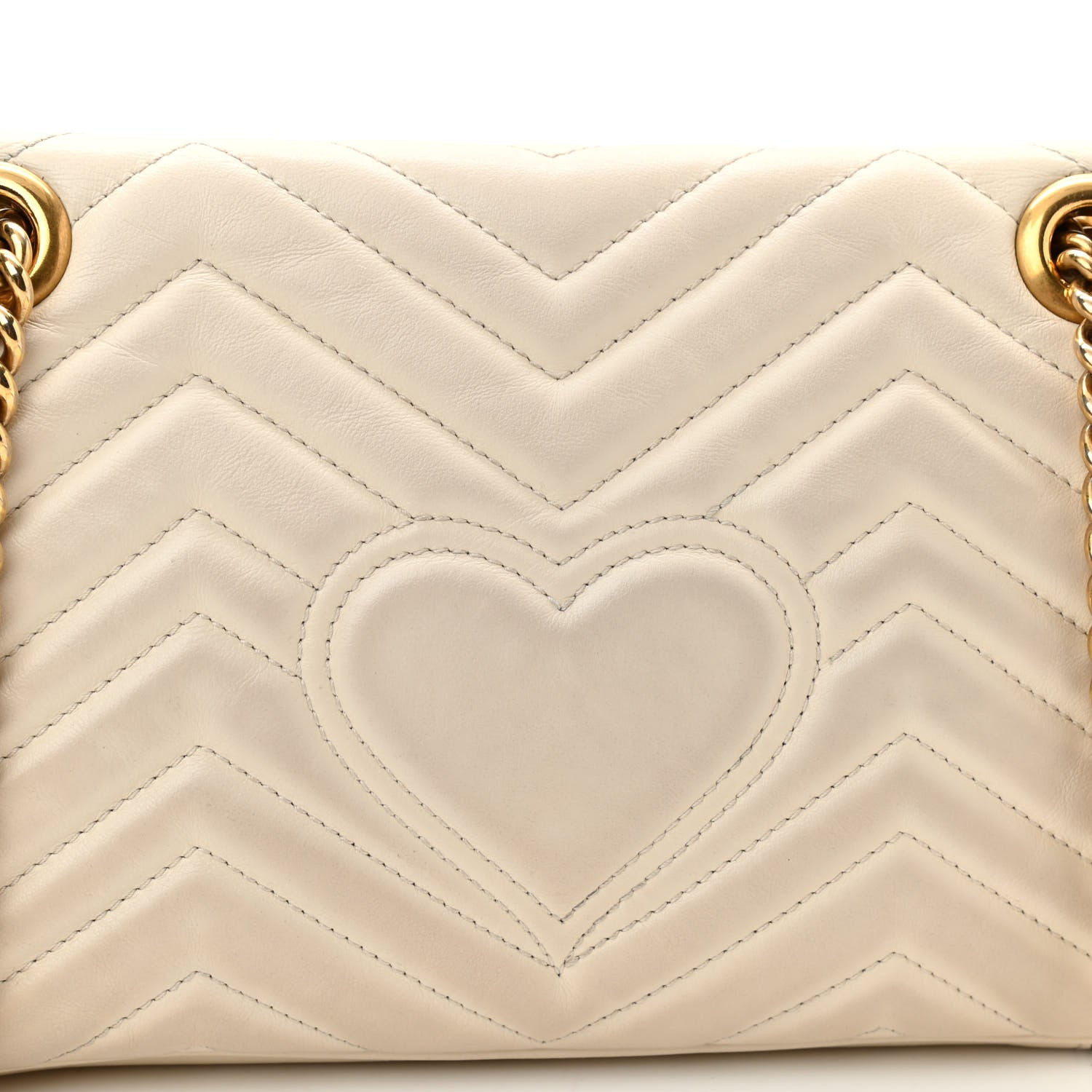 Gucci Calfskin Matelasse Small GG Marmont Shoulder Bag White 13 of 16