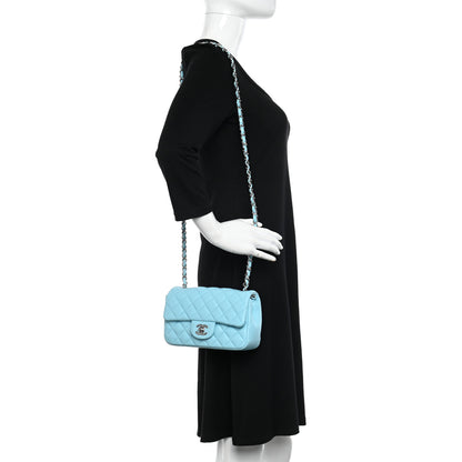 Chanel Lambskin Quilted Mini Rectangular Flap Light Blue 2 of 11