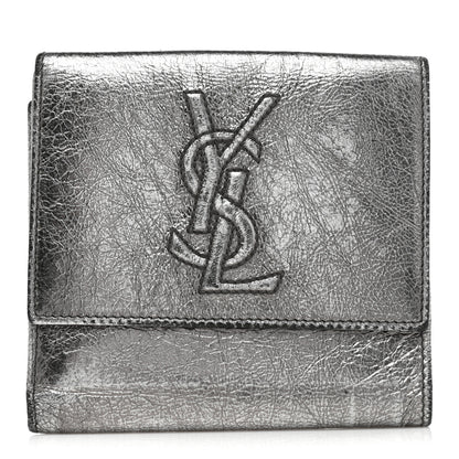Saint Laurent Metallic Goatskin Belle de Jour French Wallet Silver 1 of 10