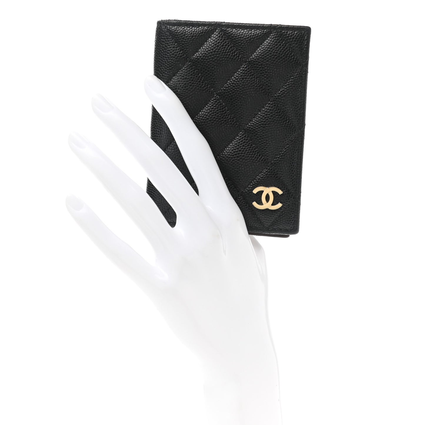 Caviar Quilted Card Holder Wallet Black