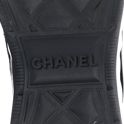 Chanel Fabric Suede Calfskin CC Sneakers 41 Blue Black Dark Green 6 of 8