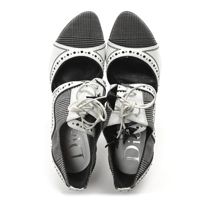 Christian Dior Calfskin Houndstooth Spectadior Pumps 39.5 White Black 2 of 8