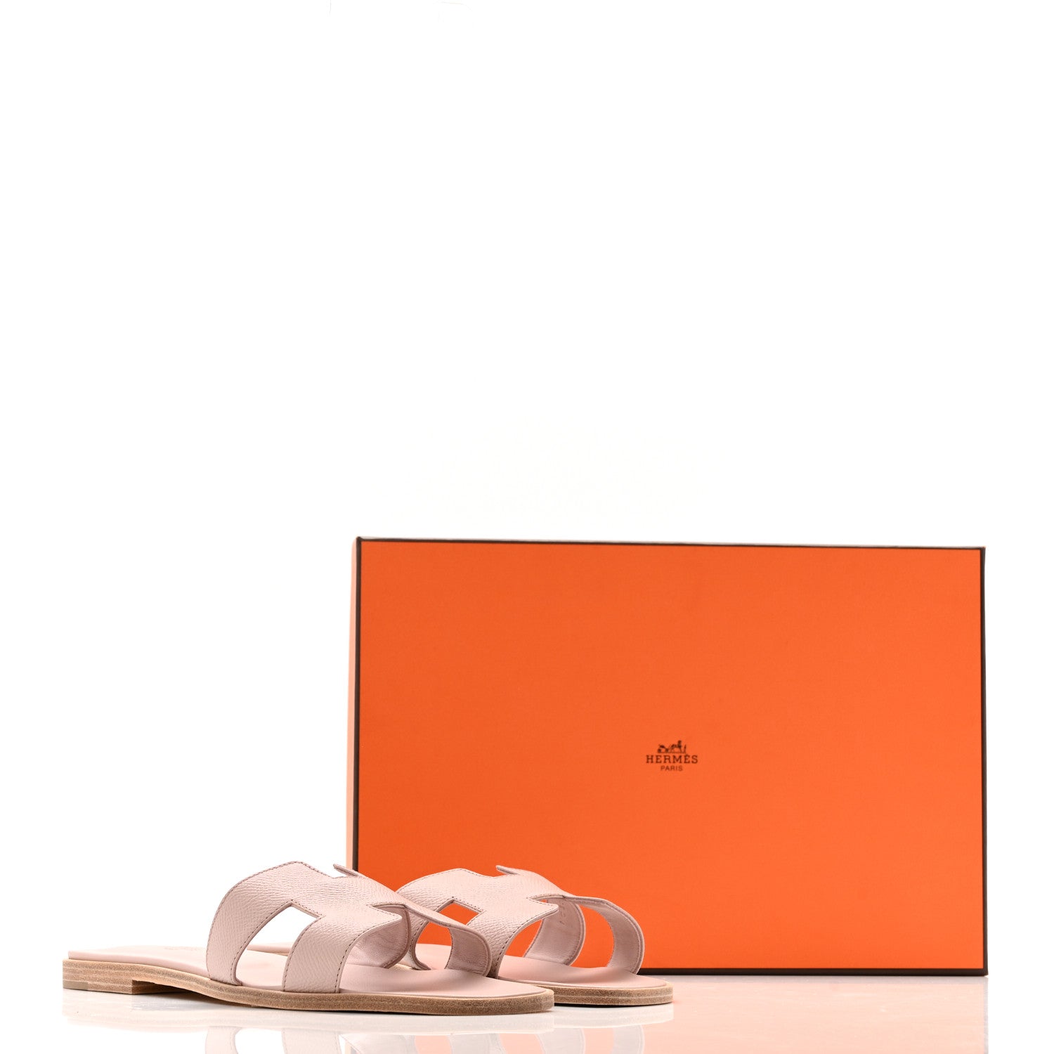 Hermes Epsom Oran Sandals 40 Rose Porcelaine 9 of 9