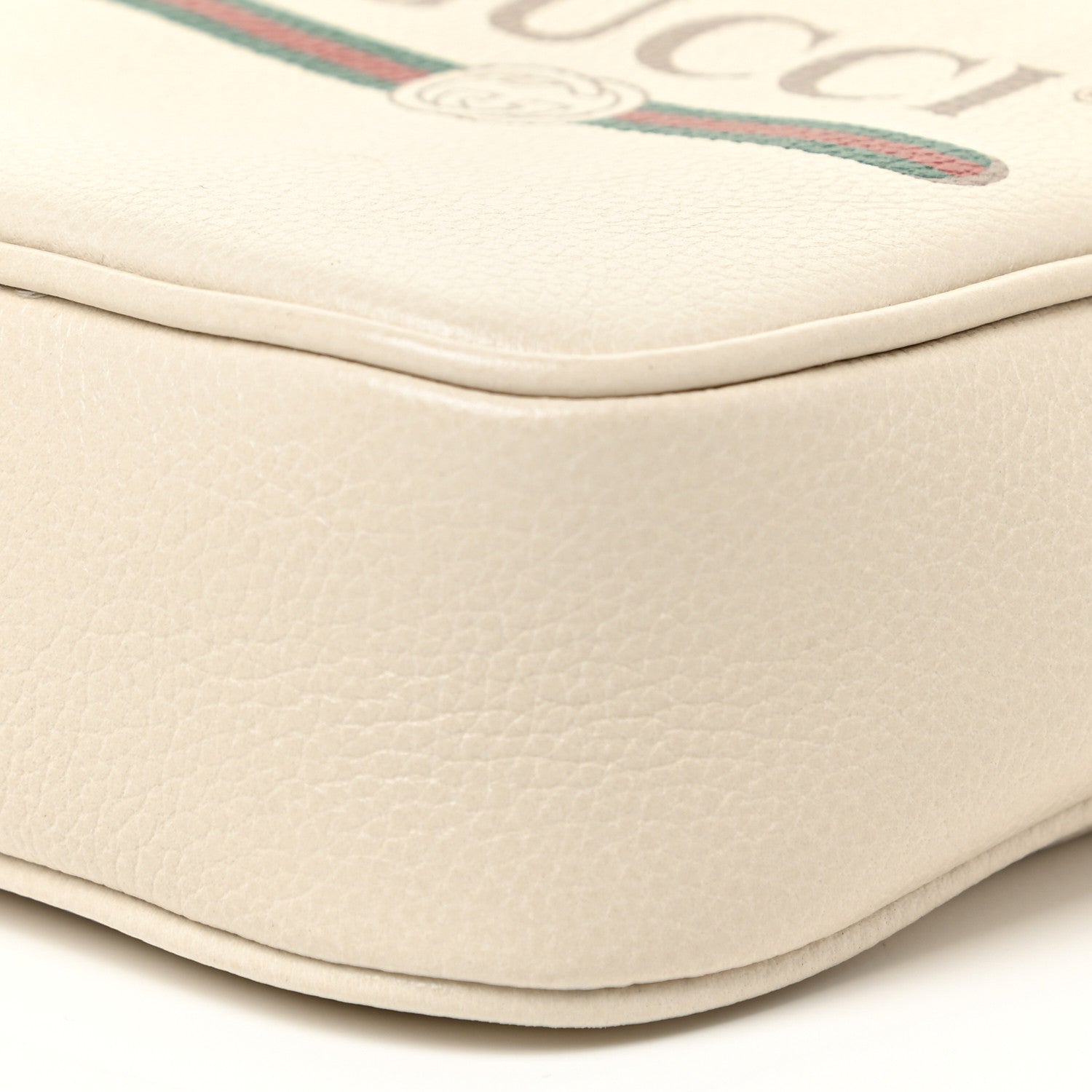 Gucci Grained Calfskin Mini Logo Messenger Bag White 10 of 11