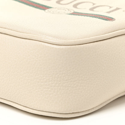 Gucci Grained Calfskin Mini Logo Messenger Bag White 10 of 11