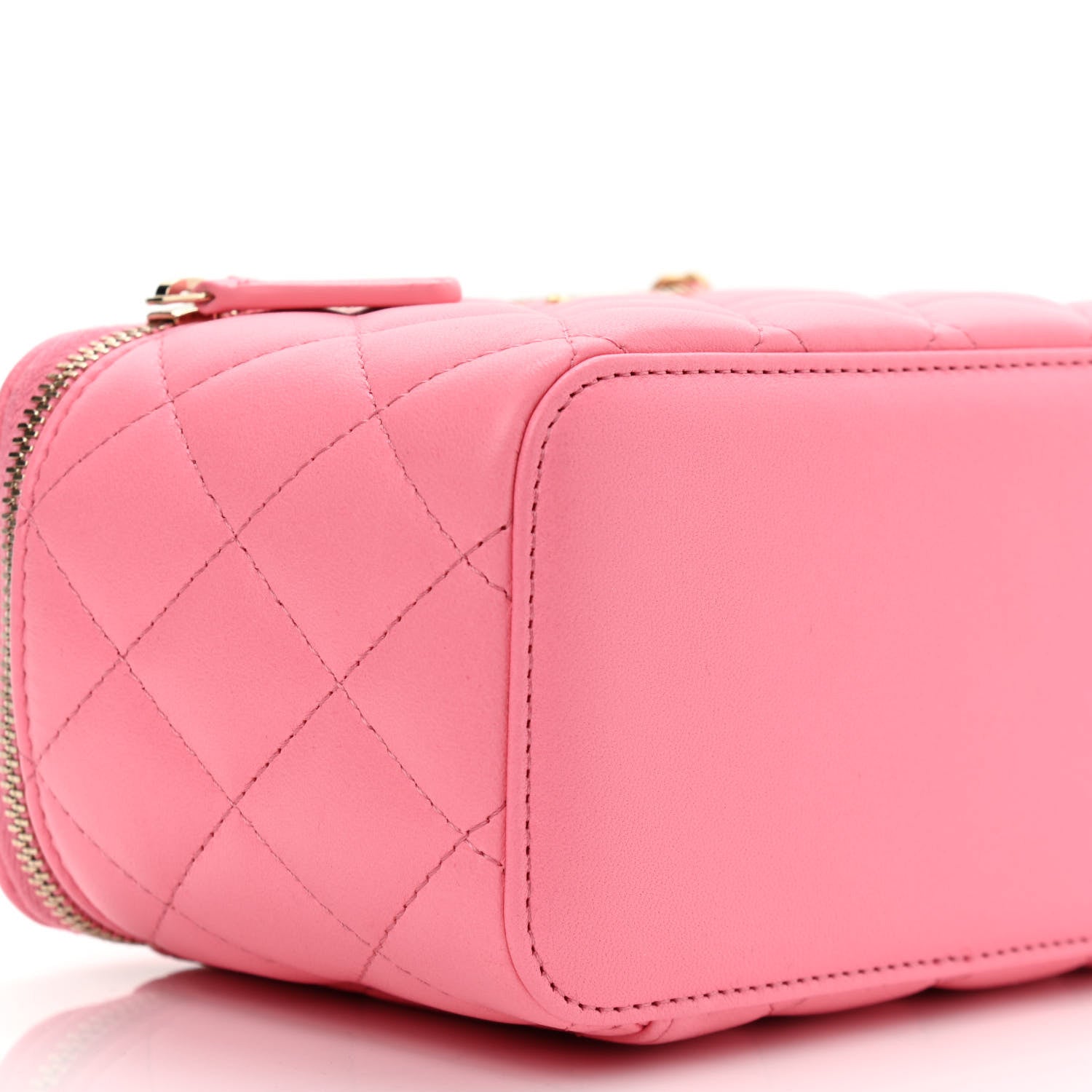 Chanel Lambskin Quilted Small Pearl Crush Vanity Case With Chain Pink 9 of 14