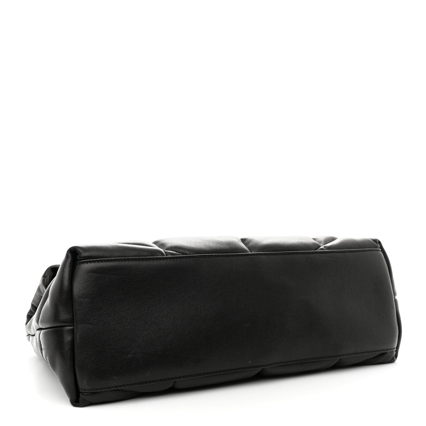 Lambskin Quilted Medium Loulou Puffer Monogram Chain Satchel Black