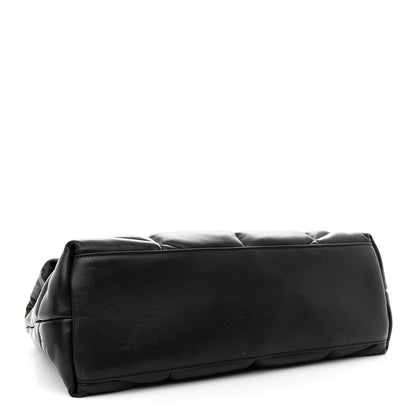 Saint Laurent Lambskin Quilted Medium Loulou Puffer Monogram Chain Satchel Black 4 of 10