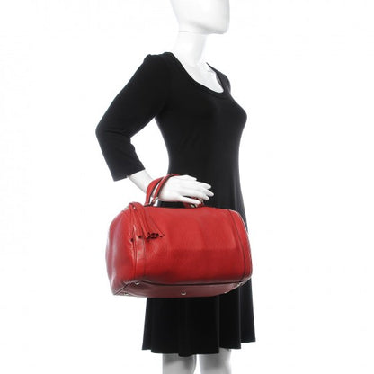 Gucci Pebbled Calfskin Medium Soho Boston Red 2 of 12