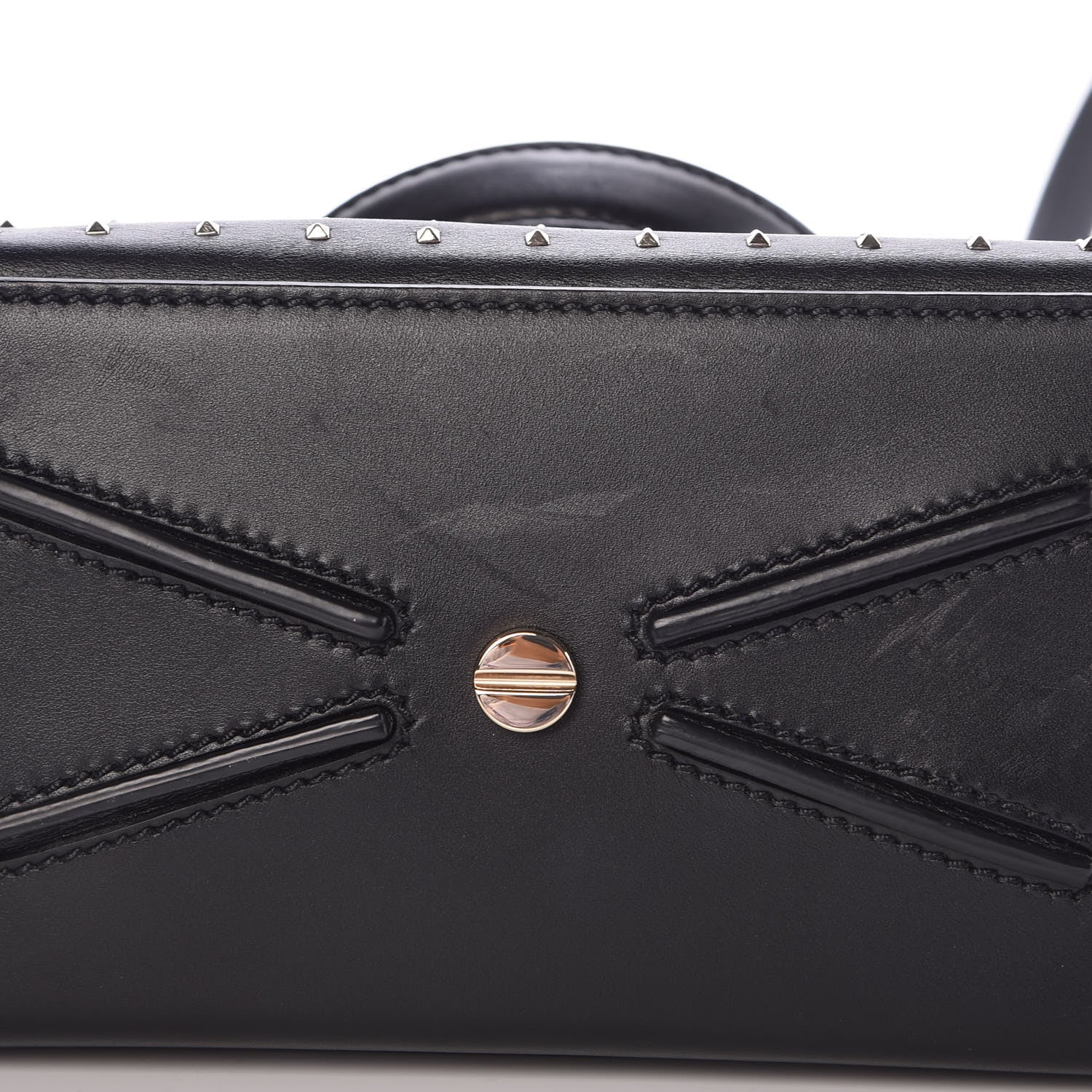 Valentino Garavani Calfskin Studded Small Joylock Satchel Black 14 of 15
