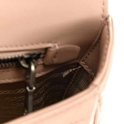 Prada Soft Calfskin Impunture Diagramme Medium Chain Flap Shoulder Bag Cipria 11 of 11