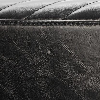 Chanel Calfskin Lizard Chevron Quilted Small Coco Handle Flap Black 8 of 9