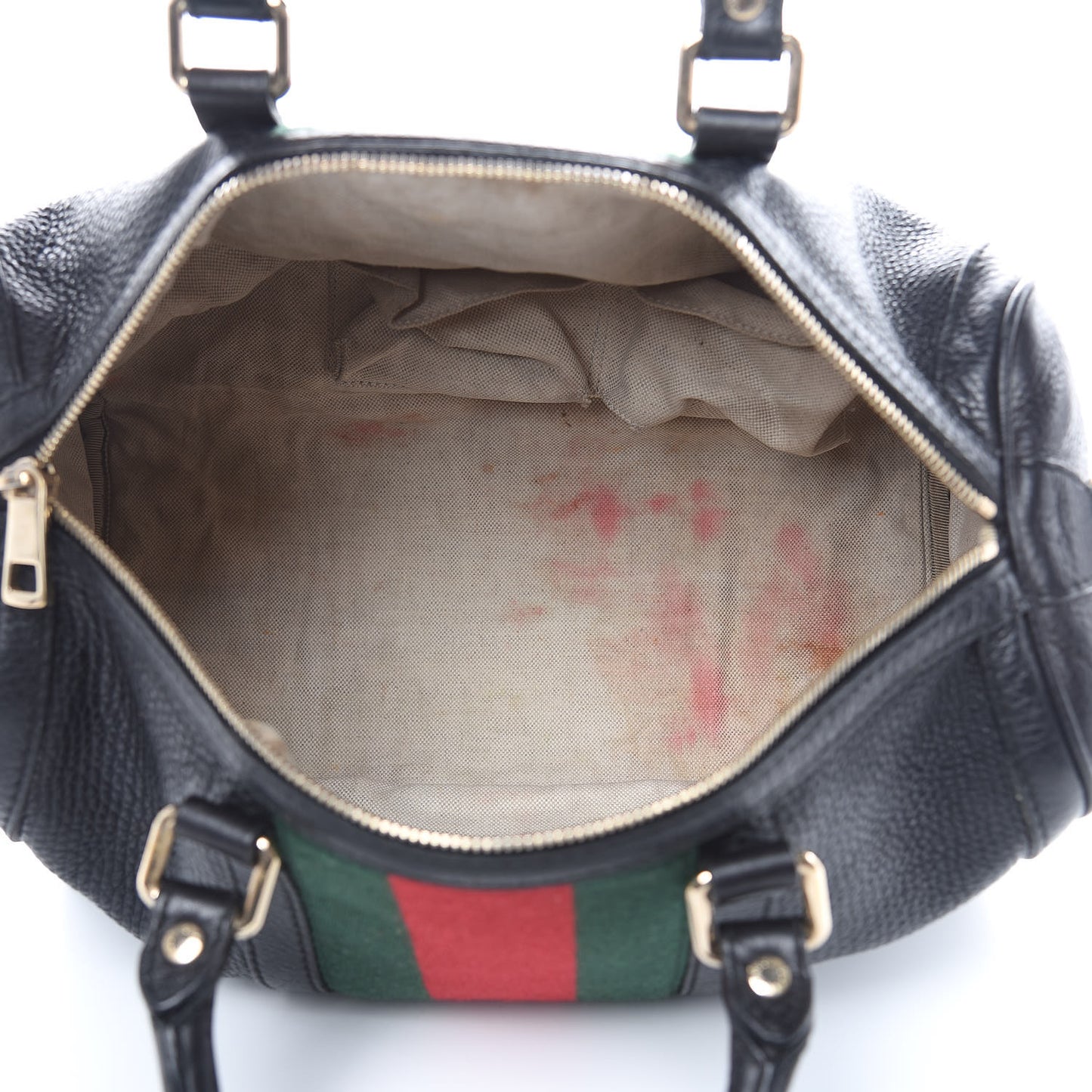 Calfskin Vintage Web Medium Boston Black