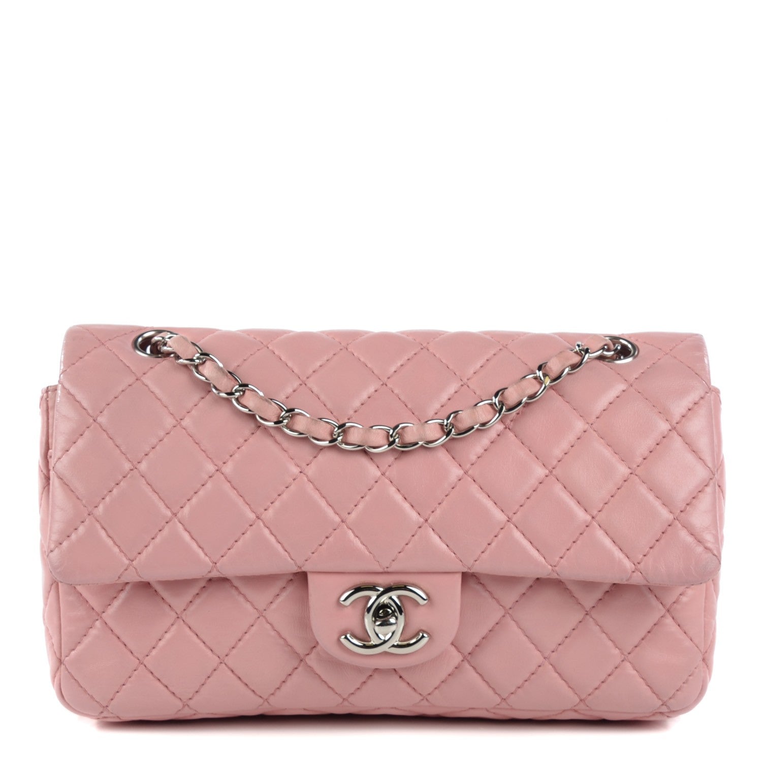 Chanel Lambskin Quilted Medium Double Flap Light Pink 1 of 9