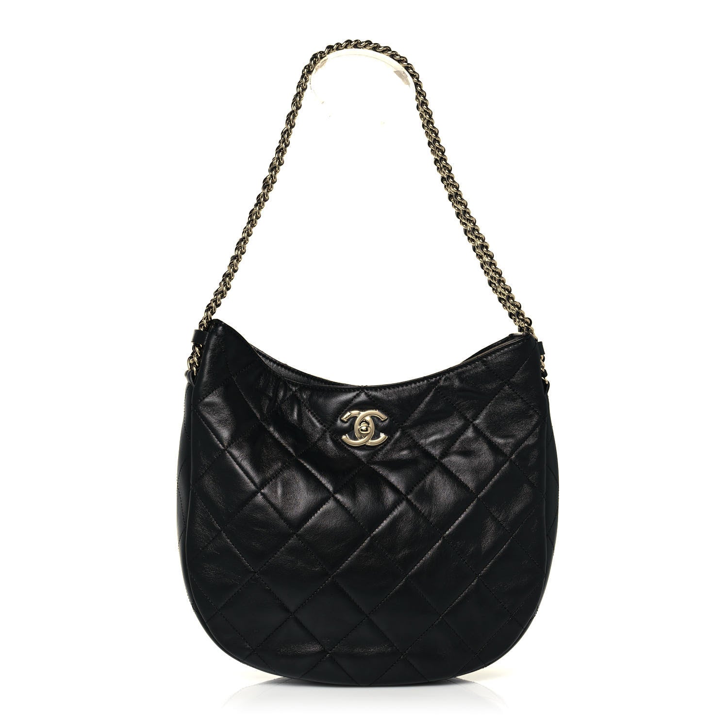 Chanel Lambskin Quilted Hobo Black 1 of 12