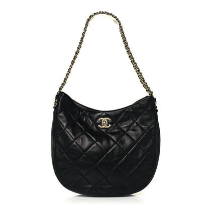 Chanel Lambskin Quilted Hobo Black 1 of 12